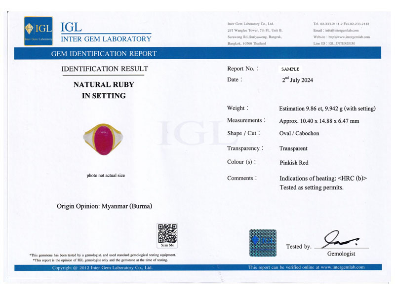 GEMS TESTING SERVICES IGL INTER GEM LABORATORY