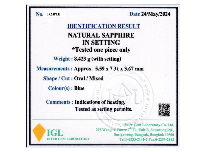 GEMS TESTING SERVICES IGL INTER GEM LABORATORY