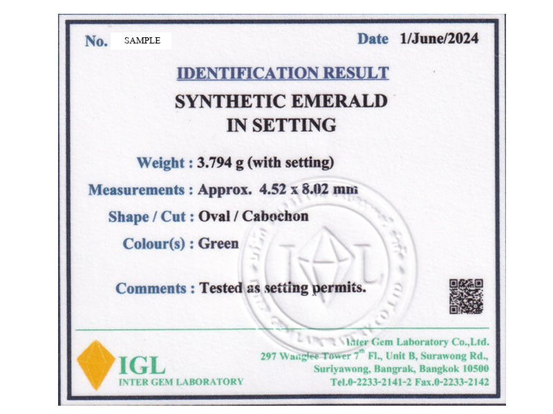 GEMS TESTING SERVICES IGL INTER GEM LABORATORY